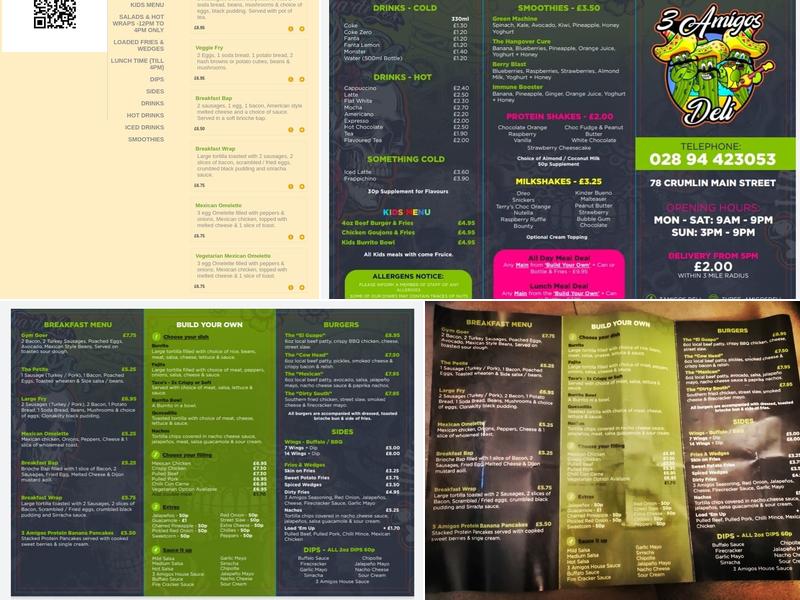 3amigos deli Menu