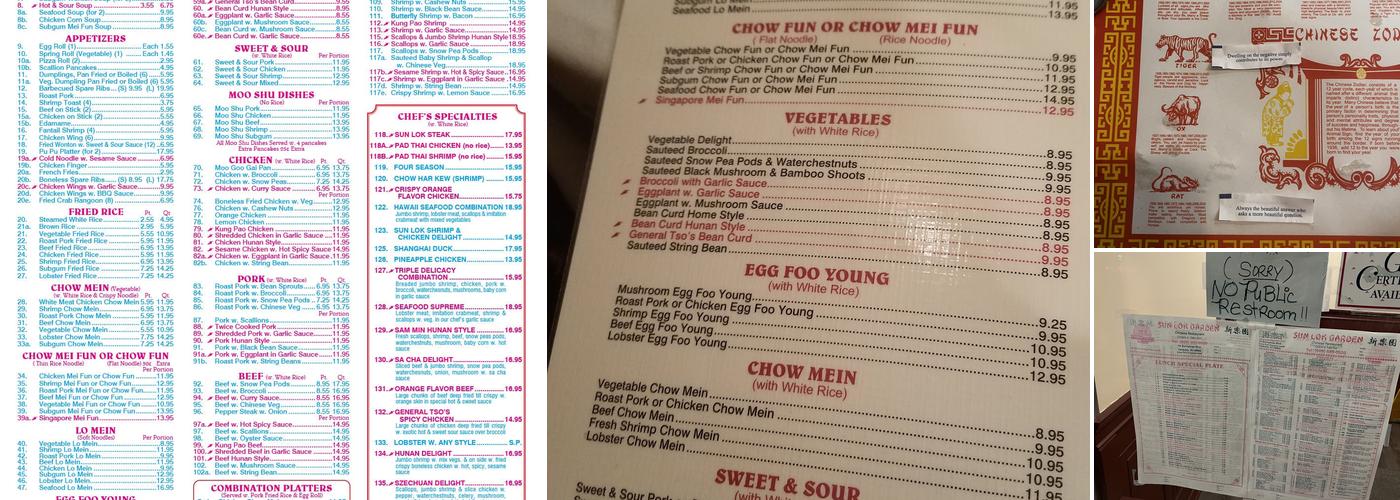 Sun Lok Garden Menu