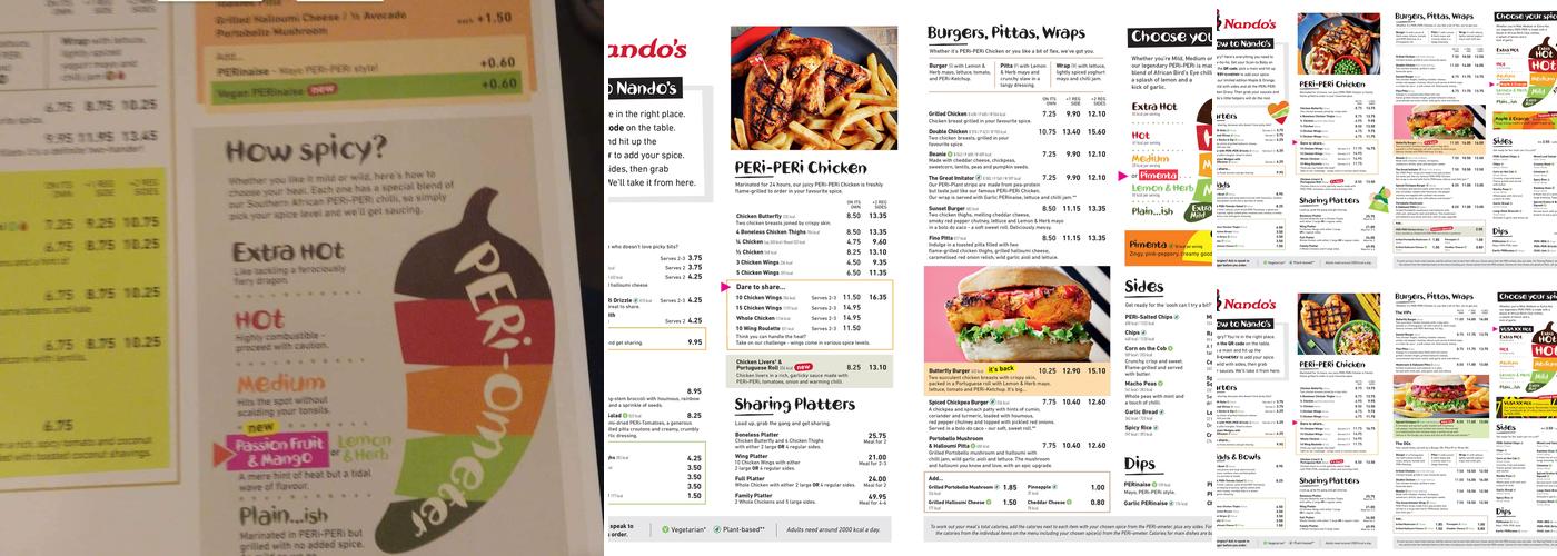 Nando's Antrim The Junction Menu