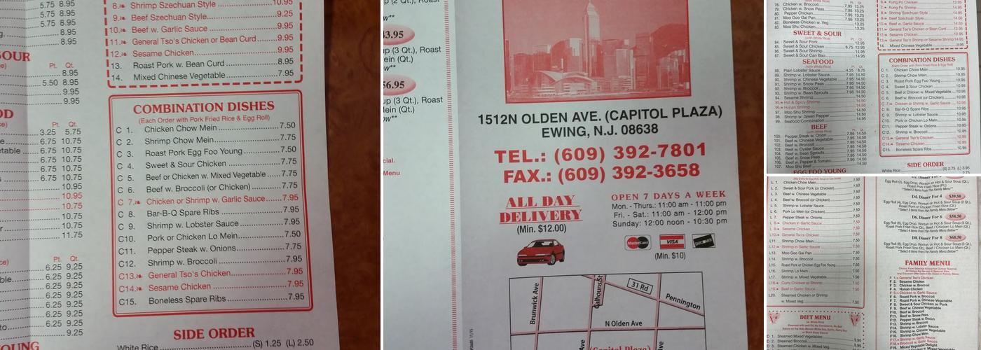 Sing Lee Restaurant Menu