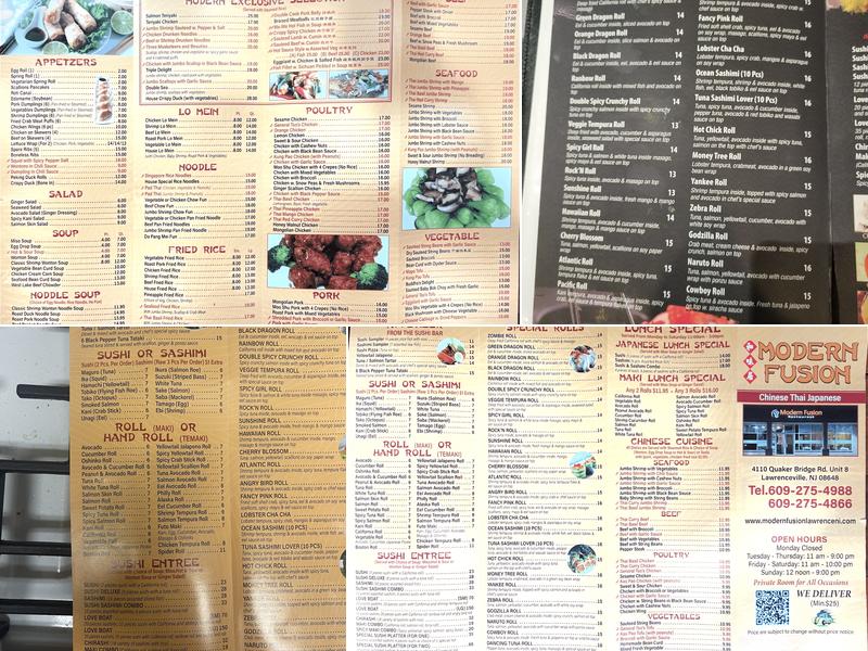 Modern Fusion Menu