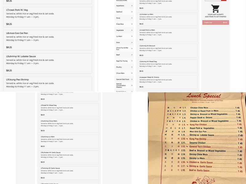 East China Restaurant Menu