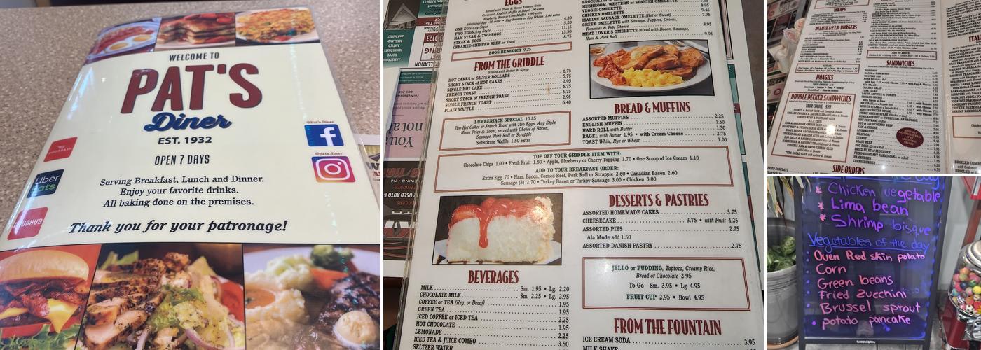 Pat's Original Diner Menu