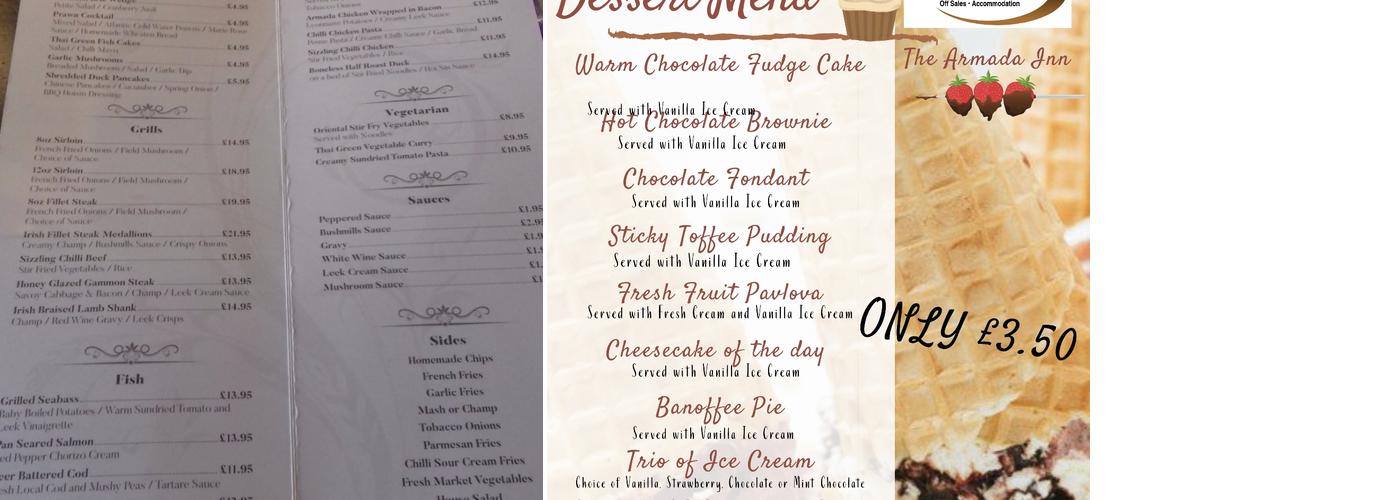 The Armada Inn Menu