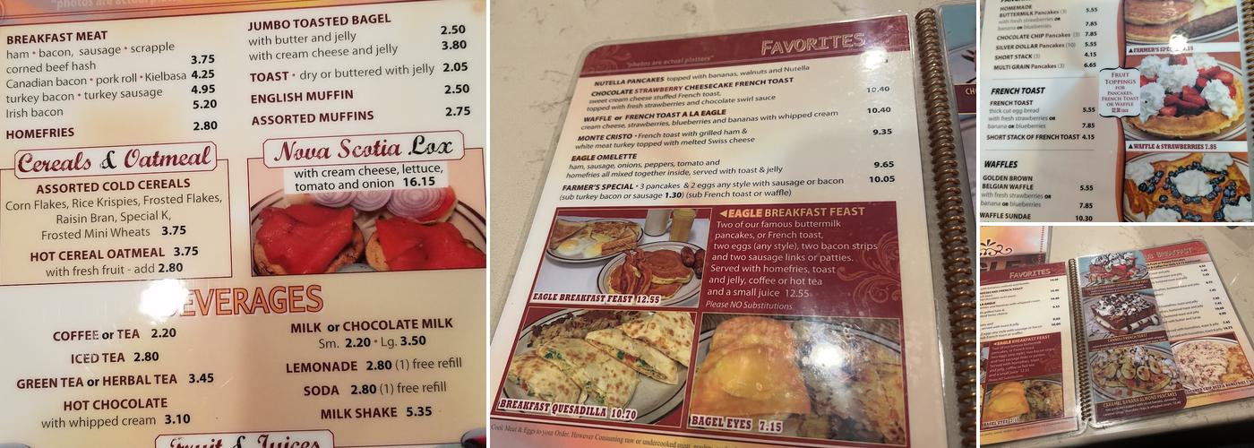Eagle Diner Menu