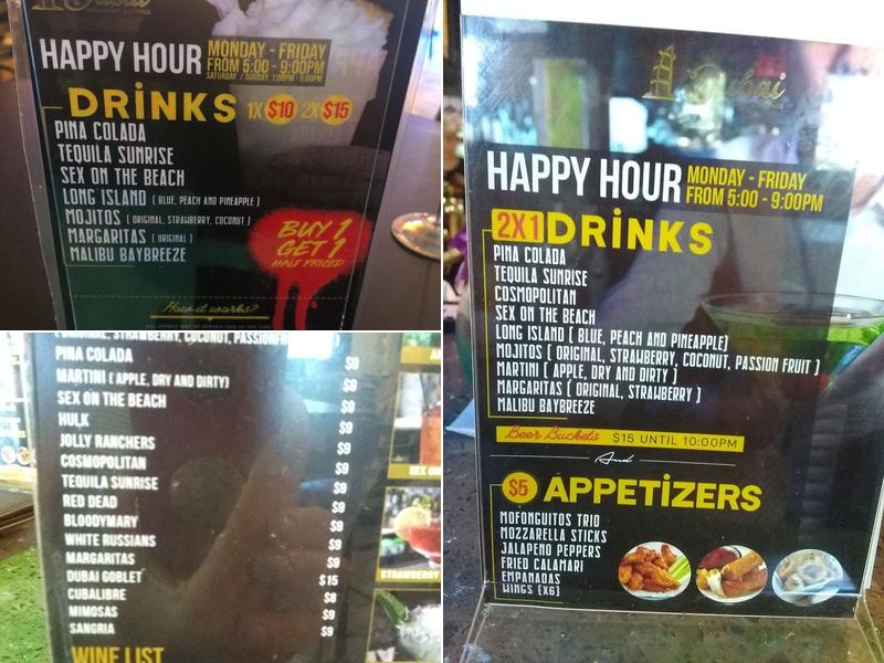 Dubai Restaurant & Bar Menu