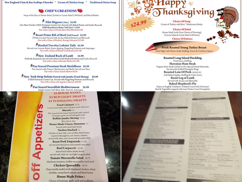 Jimmy's American Grill Menu