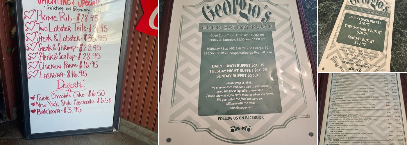 Georgio's II Pizza & Family Restaurant Menu