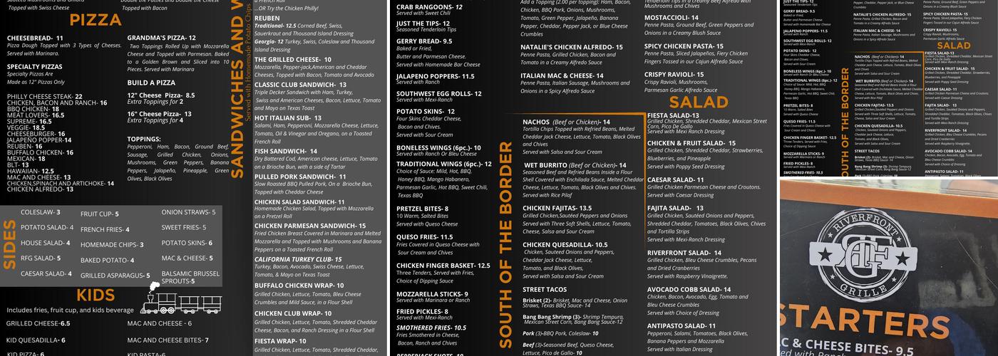 Riverfront Grille Menu