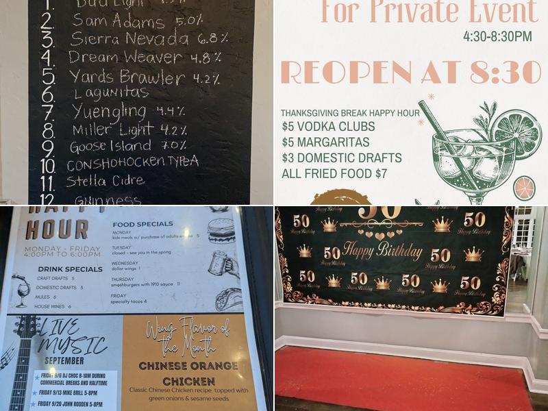 1910 Bar & Grille Menu