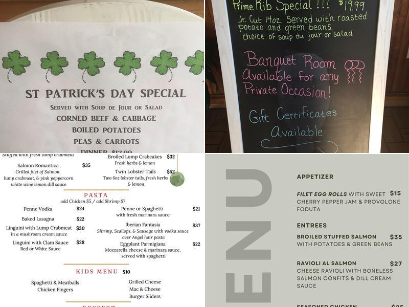 Tessara Restaurant Menu