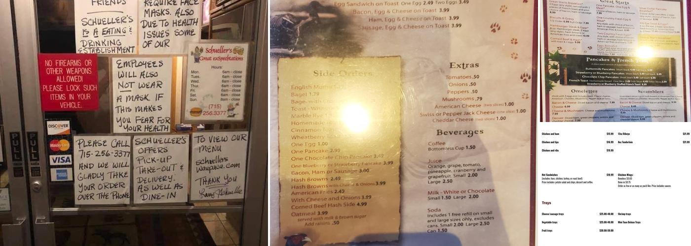 Schueller's Great Exspechtations Menu