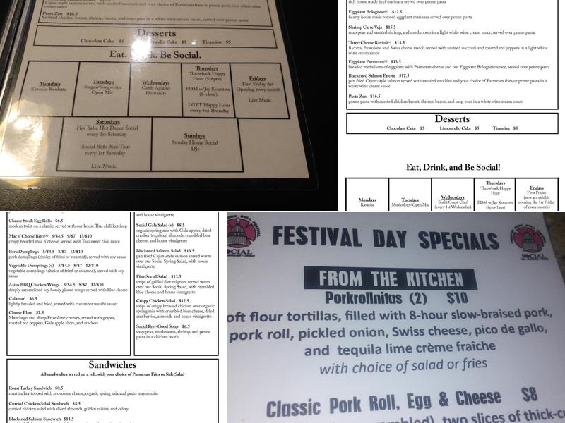 Trenton Social Menu