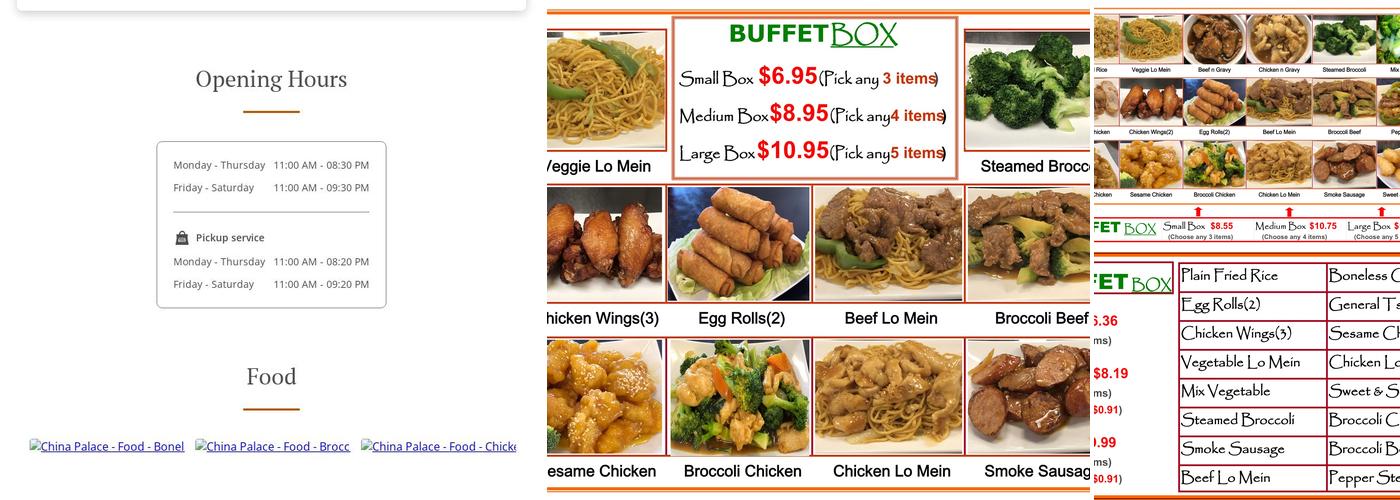 China Palace Menu