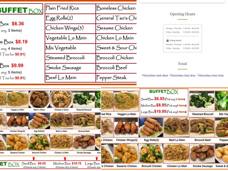 China Palace Menu