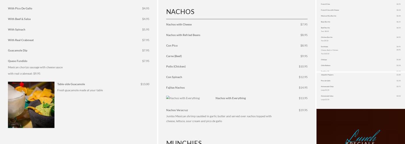 Las Margaritas 2 Menu