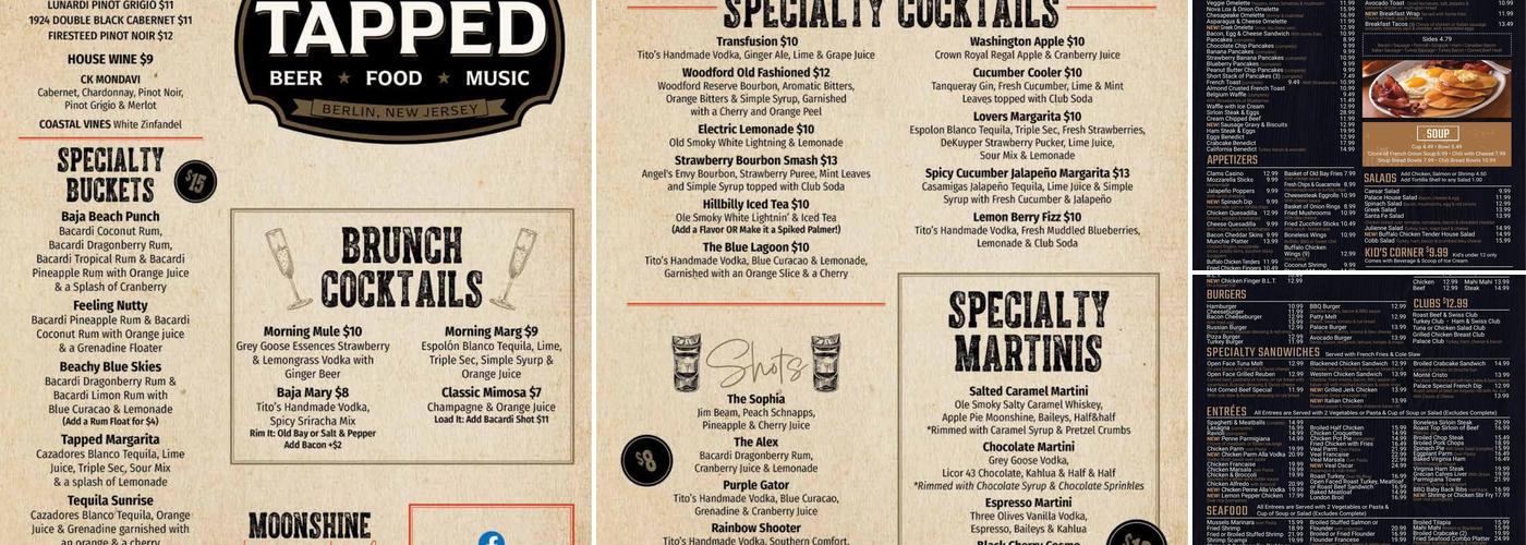 Palace Diner & Tapped Bar Menu