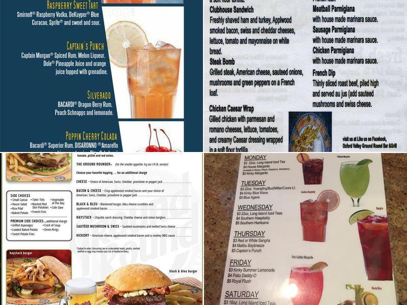 Ground Round Menu