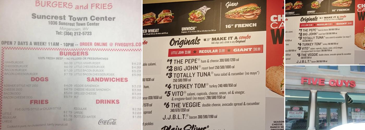 Five Guys Menu