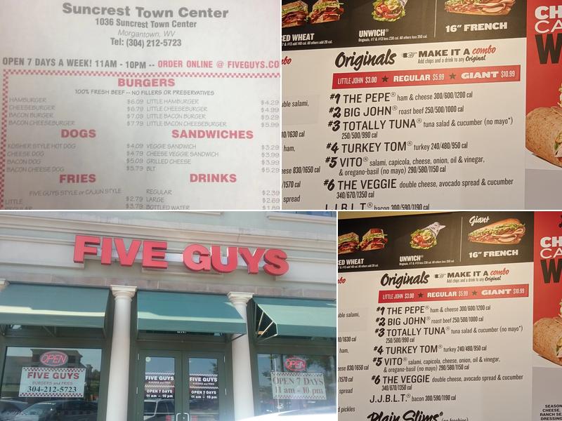 Five Guys Menu