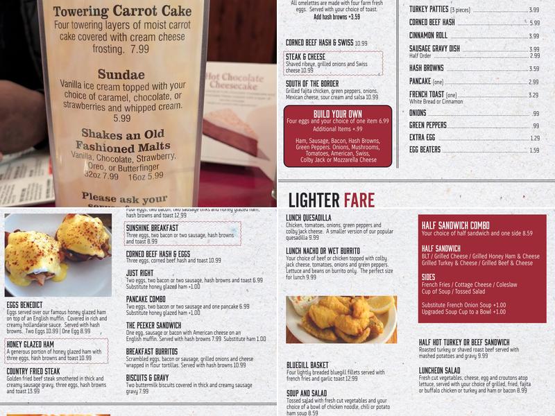 Levi's Food & Spirits Menu