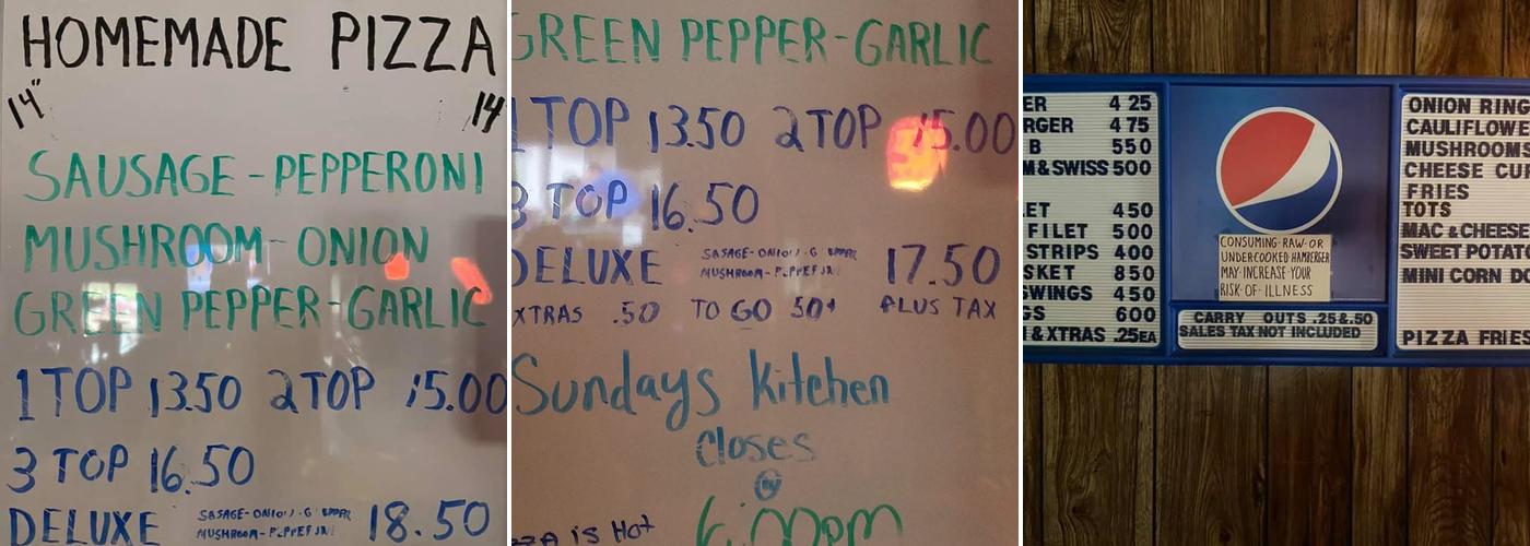 Kluck's Callon Saloon Menu