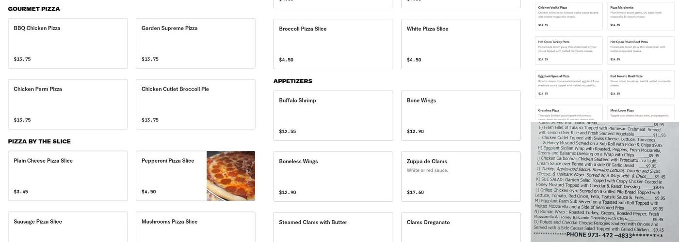 Villa Roma Pizzeria & Deli Menu