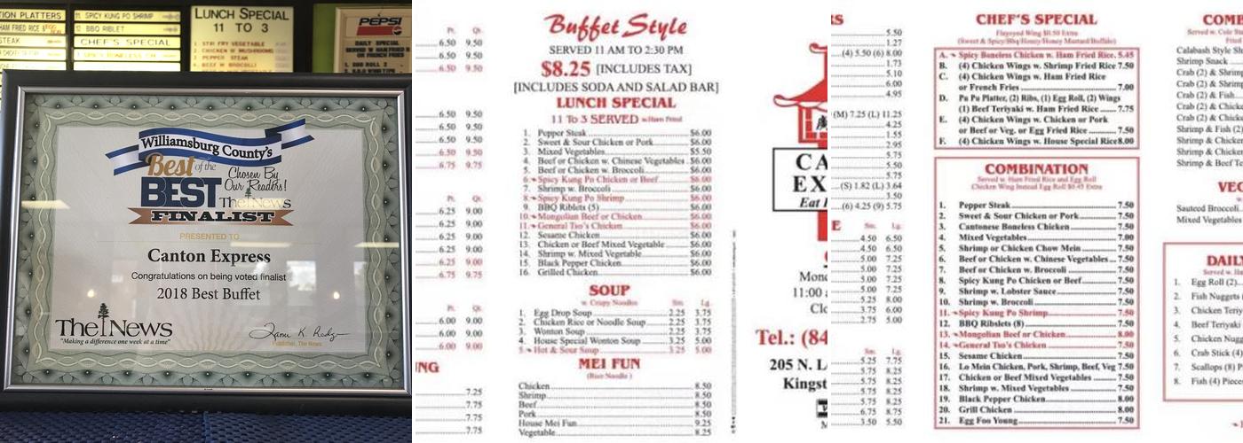 Canton Express Menu