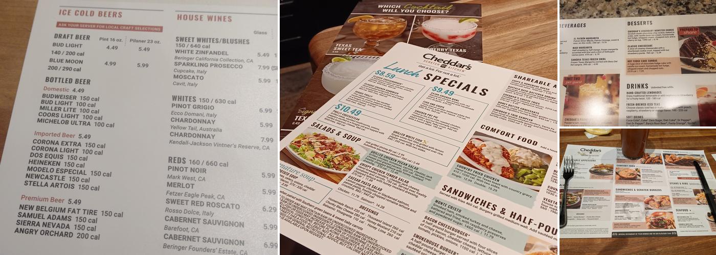 Cheddar's Scratch Kitchen Menu