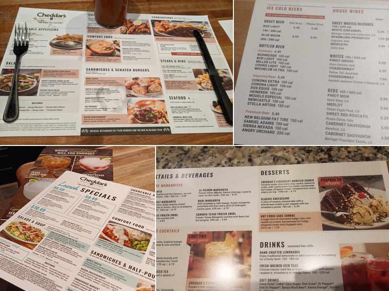Cheddar's Scratch Kitchen Menu