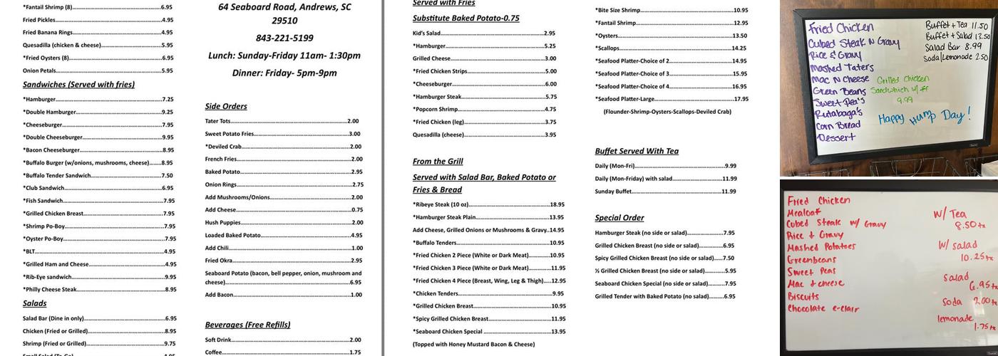 Seaboard Restaurant Menu