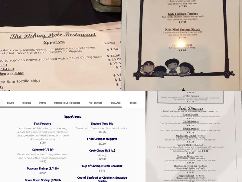 The Fishing Hole Pensacola Restaurant Menu