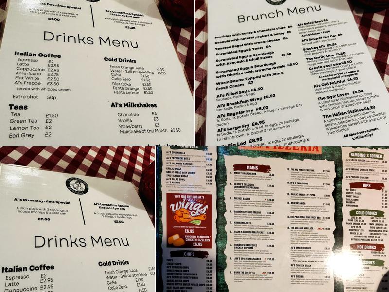 Al's Pizzeria & Bistro Menu