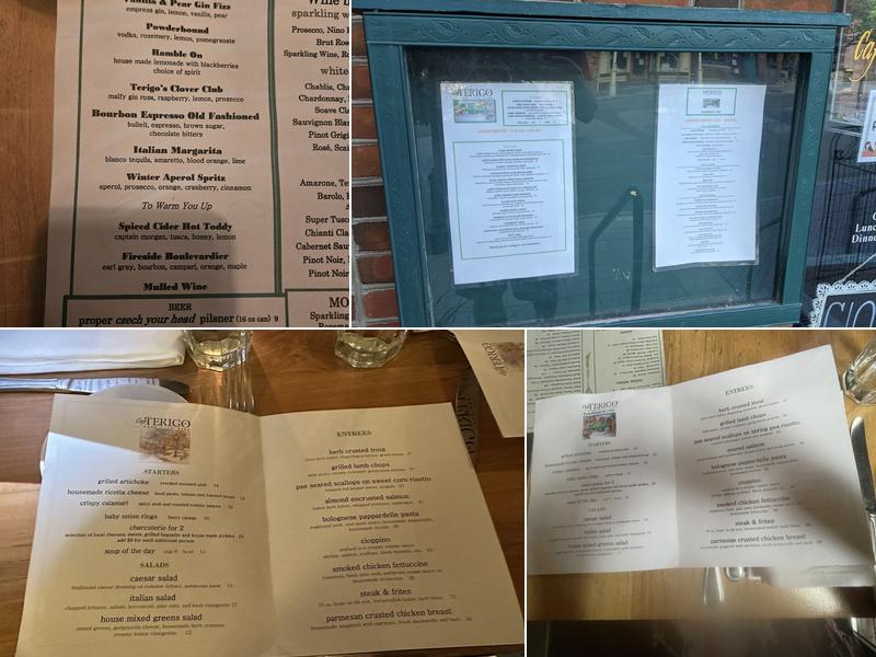 Café Terigo Menu