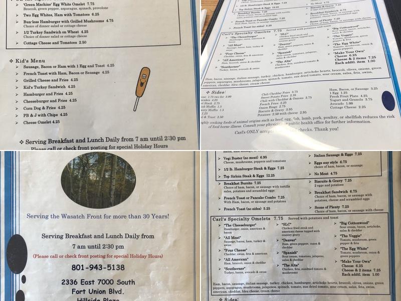 Carl's Cafe Menu