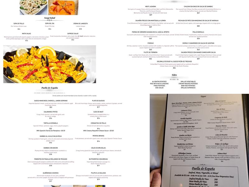 Café Madrid Menu
