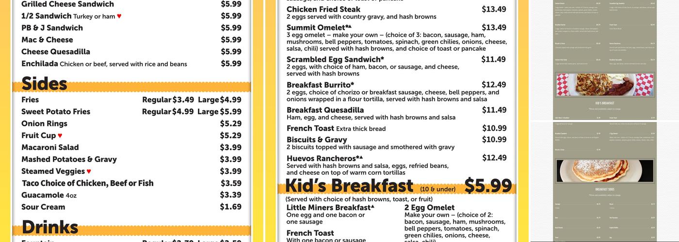 Silver Summit Café Menu