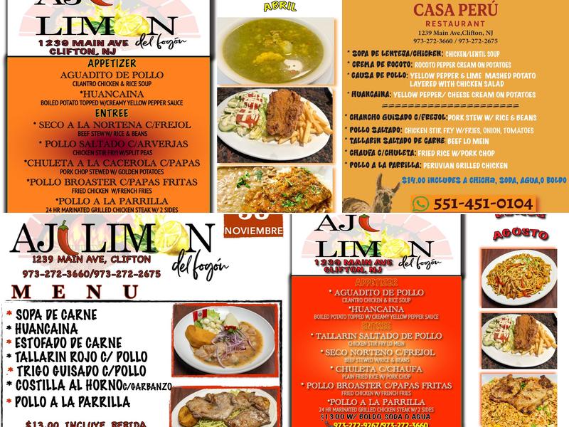Aji Limon Peruvian Restaurant Menu