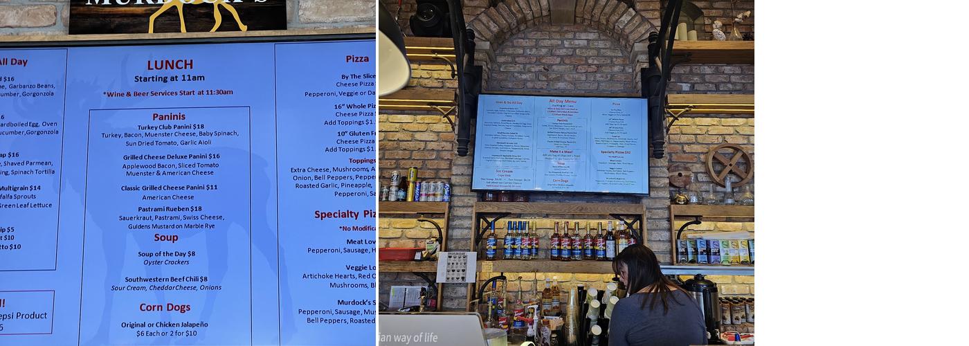 Murdock's Café Menu