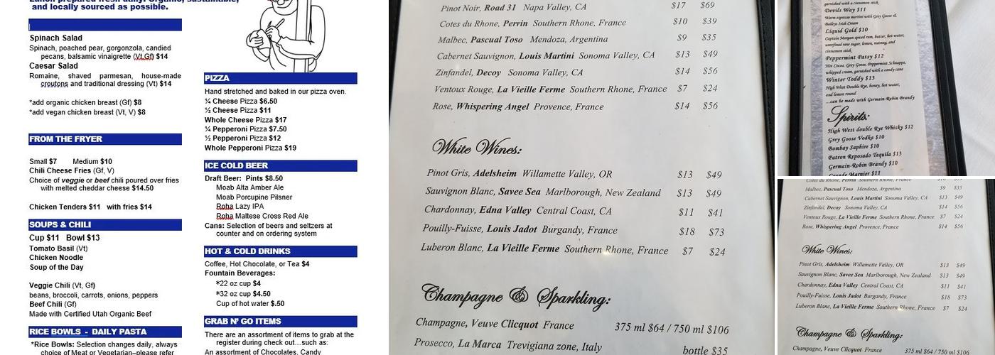 Watson Cafe Menu