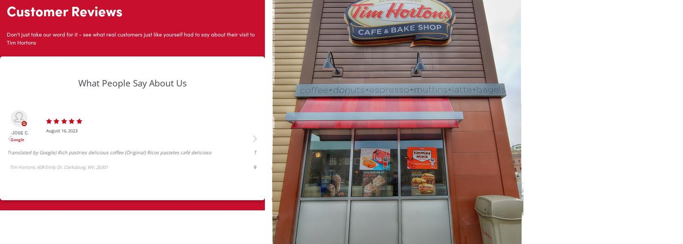 Tim Hortons Menu