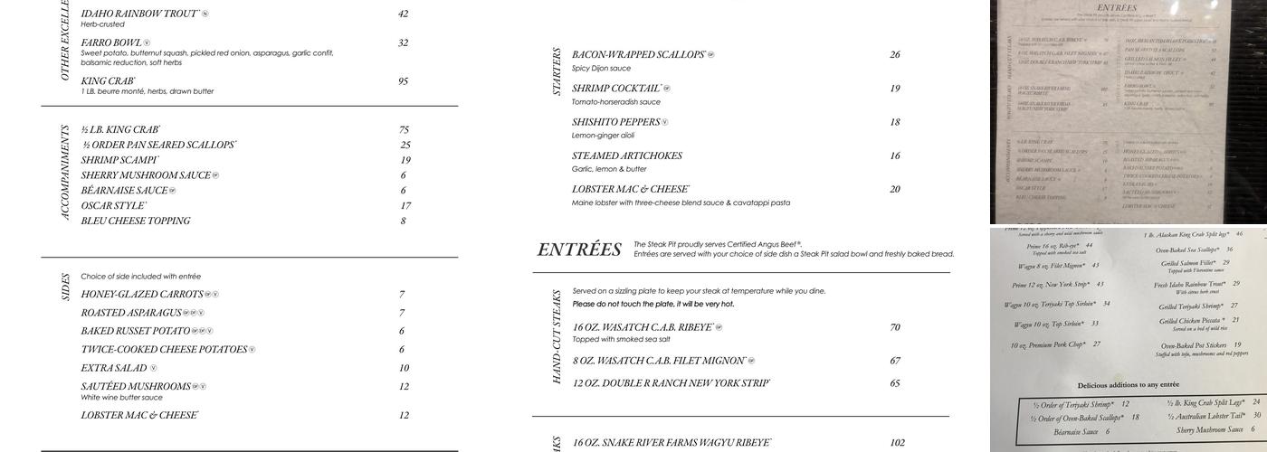 Steak Pit Restaurant Menu