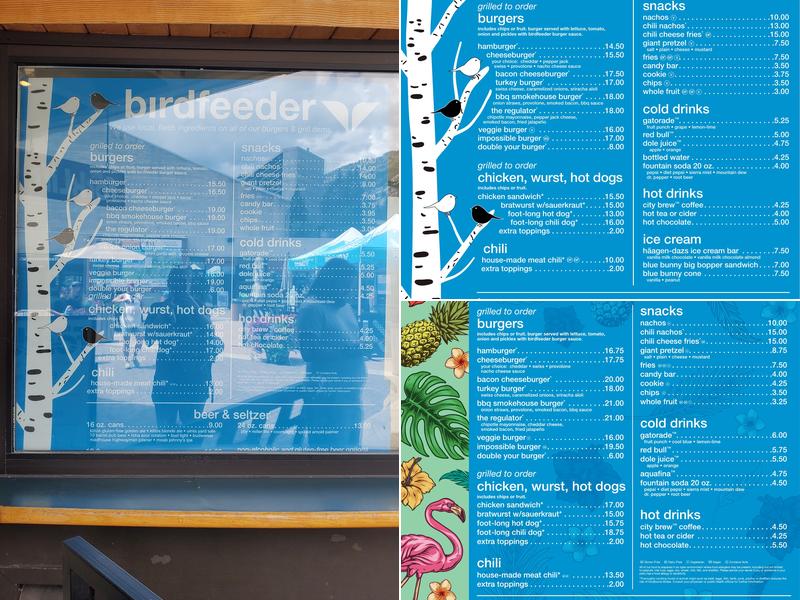 The Birdfeeder Menu