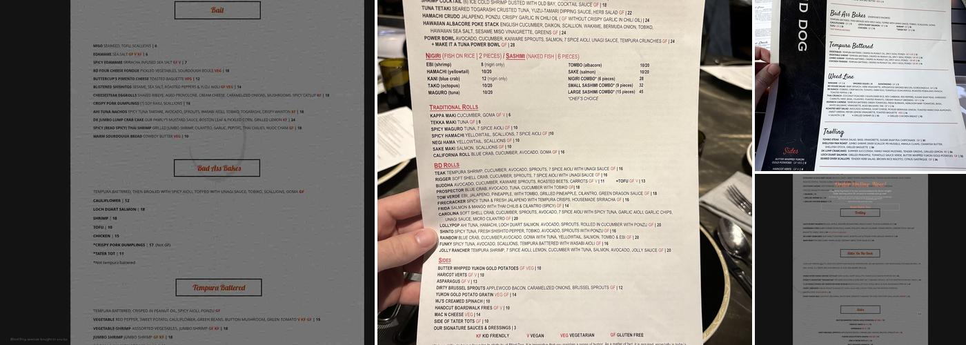 Blind Dog Restaurant & Raw Bar Menu