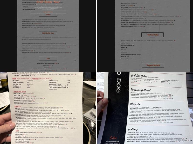 Blind Dog Restaurant & Raw Bar Menu