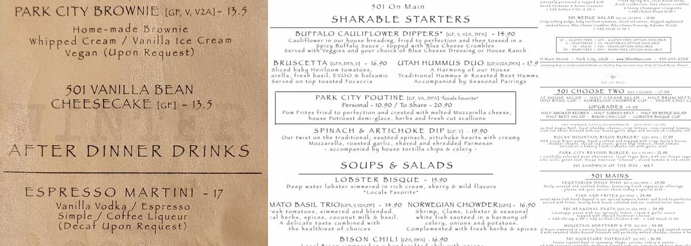 501 On Main Menu
