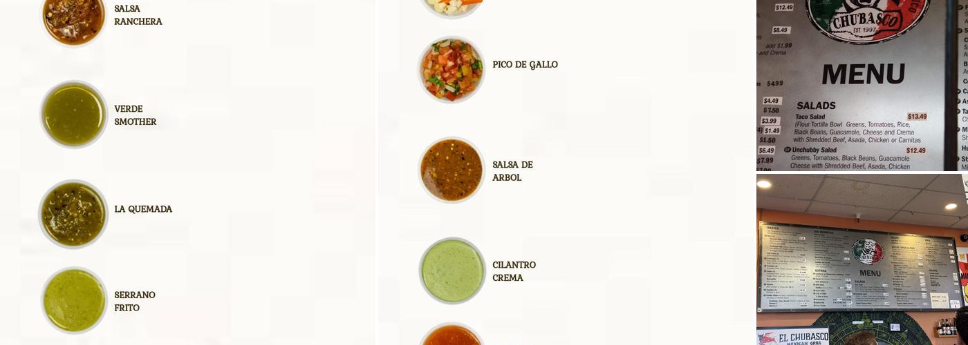 El Chubasco Menu