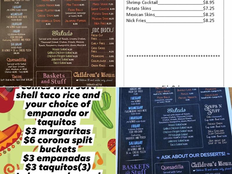 Tavern On the Mall Menu