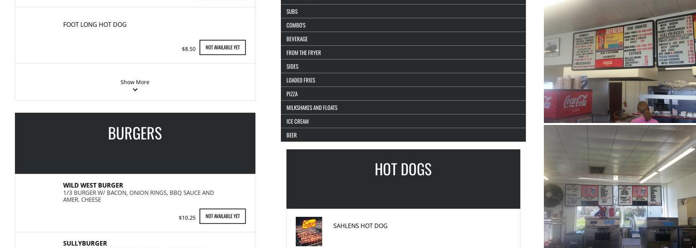 Sullivan's Charbroil Menu