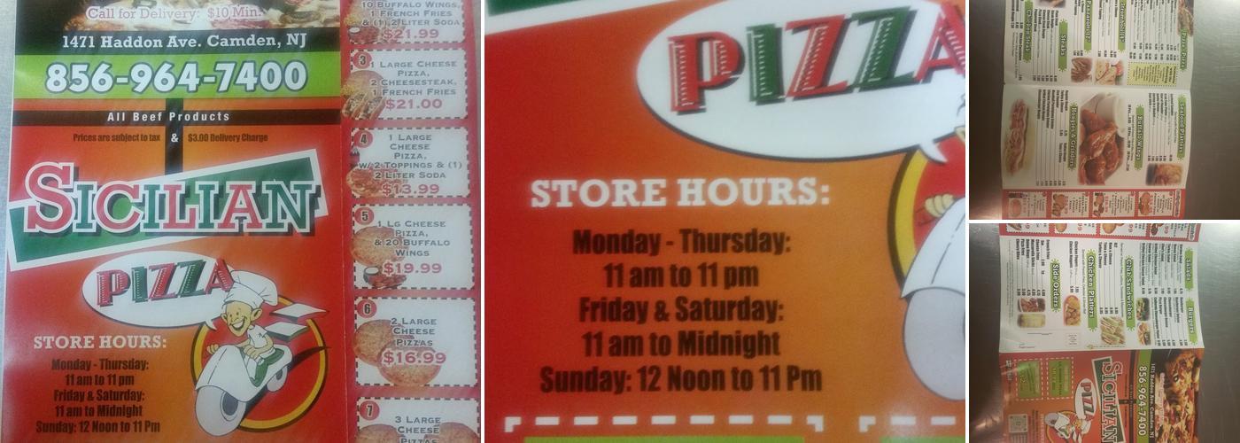 Sicillian Pizza Menu